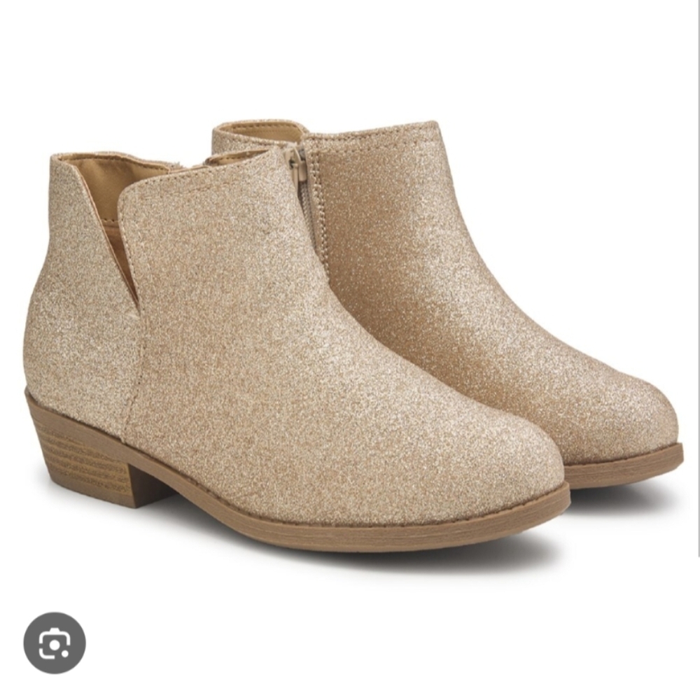 Girls Gold Ankle Boots